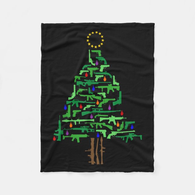 Cobertor De Velo Xmas Patriotic 2nd Amendment Gun Christmas Tree  (Frente)