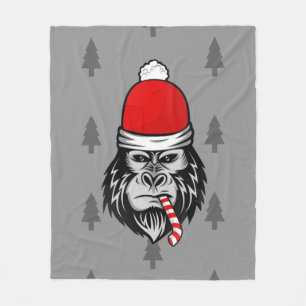 Cobertor De Velo xmas santa claus gorilla