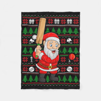 Cobertor De Velo Xmas Ugly Sweater Style Santa Playing Cricket Chri