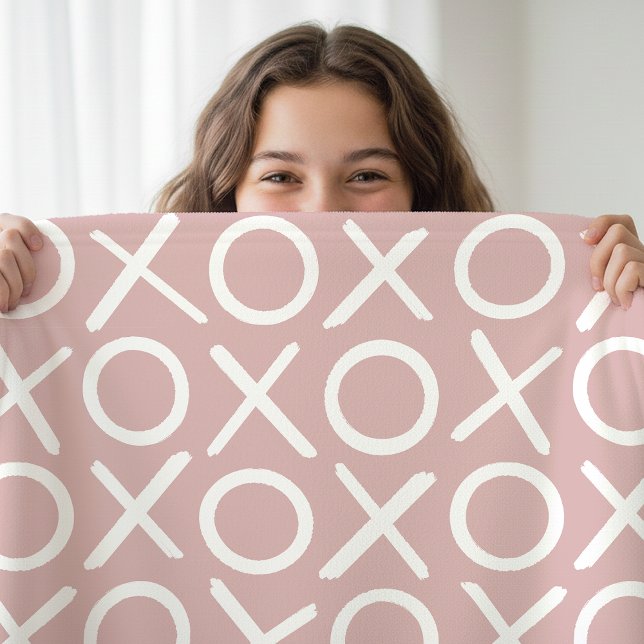 Cobertor De Velo XOXO Hugs & Kisses Dusty Pink Modern Pattern (Criador carregado)