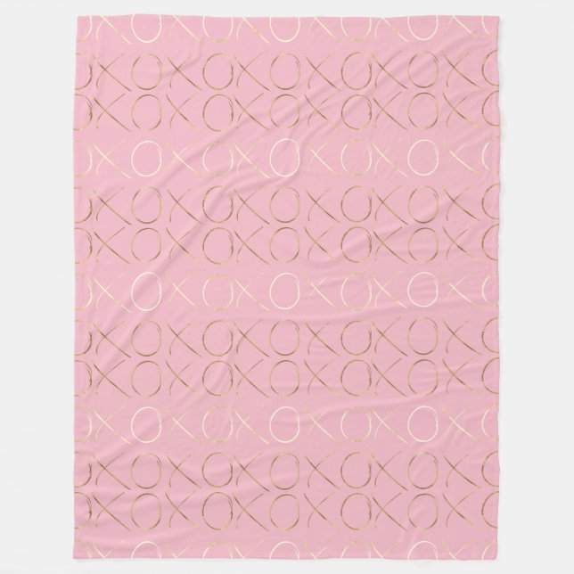 Cobertor De Velo XOXO Rosa Dourado (Frente)