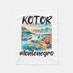 Cobertor De Velo Y De Kotor Montenegro Cruzeiro Navio Aquarela Scen
