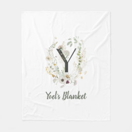 Cobertor De Velo Y inicial personalizado com flor de cor suave