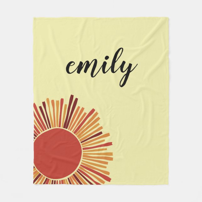 Cobertor De Velo Yallow retro sunshine name (Frente)