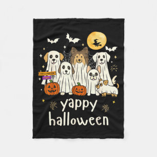 Cobertor De Velo Yappy Halloween Cachorro Engraçado Fantasmas Hallo
