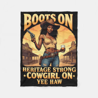 Cobertor De Velo Yehaw Cowgirl No Oeste Da América Africana Do Rode
