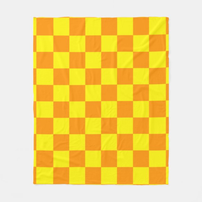 Cobertor De Velo Yellow and Orange Checkered Square Pattern Throw P (Frente)