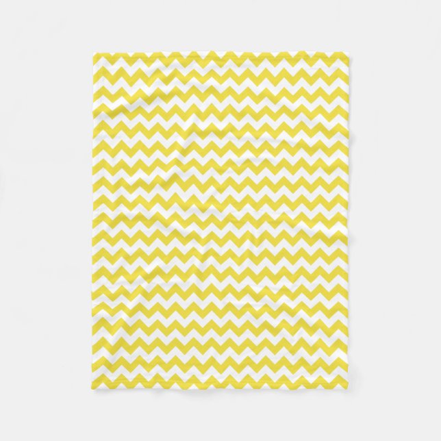 Cobertor De Velo Yellow e White Chevron Zigzag modernos (Frente)