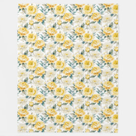 Cobertor De Velo Yellow Peony Chrysanthemum Floral Botanical Print