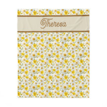 Yellow Wildflowers Pattern Monogram Name