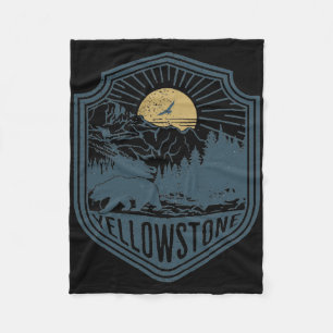 Cobertor De Velo Yellowstone National Park Bear Nature Saindo Outdo
