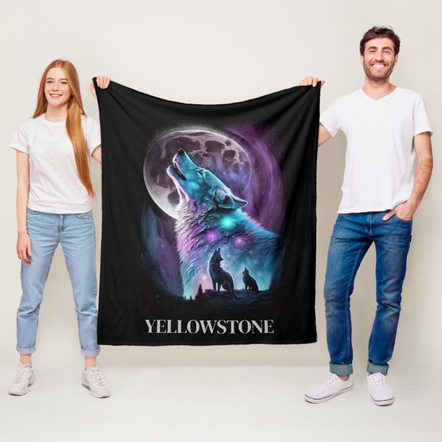 Cobertor De Velo Yellowstone Wolf Fleece Blanket (In Situ)