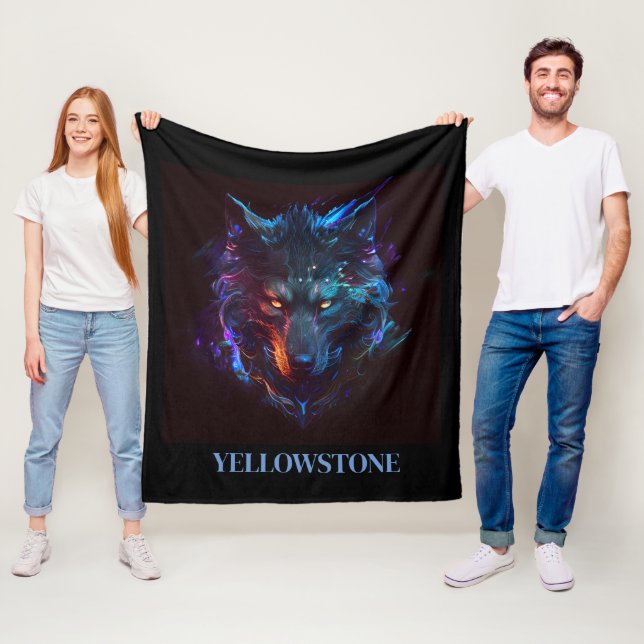 Cobertor De Velo Yellowstone Wolf Fleece Blanket (In Situ)