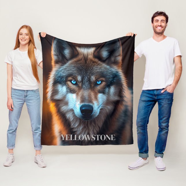 Cobertor De Velo Yellowstone Wolf Fleece Blanket (In Situ)