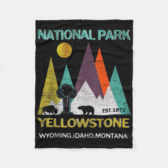 Cobertor De Velo Yellowstone Wyoming Us National Park Camping Hikin (Frente)