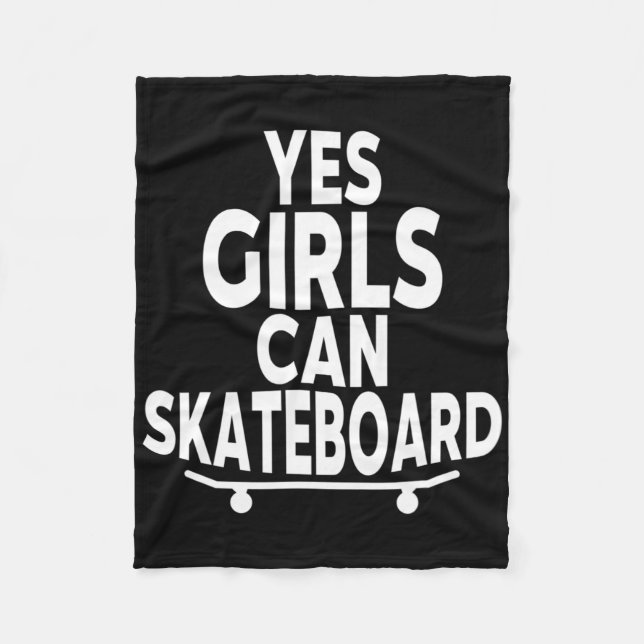 Cobertor De Velo Yes Girls Can Skateboard - Funny Skateboarding  (Frente)