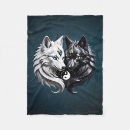 Cobertor De Velo Yin Yang Wolves.