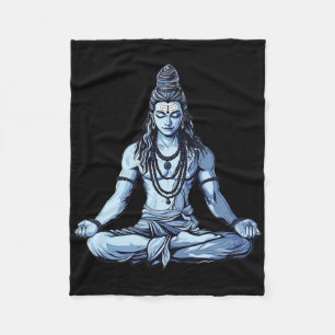 Cobertor De Velo Yoga Inspirado Shiva Mahadev Posição Sentada Para