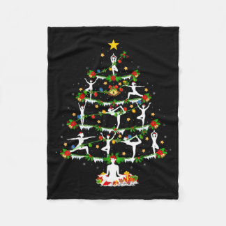 Cobertor De Velo Yoga Lover Xmas Lighting Yoga Christmas Tree