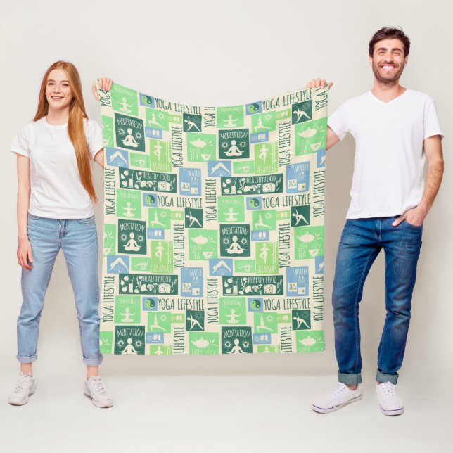 Cobertor De Velo Yoga Pattern fleece blankets (In Situ)