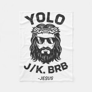 Cobertor De Velo Yolo Jk Brb Jesus Dia de Páscoa Divertida Ressurre