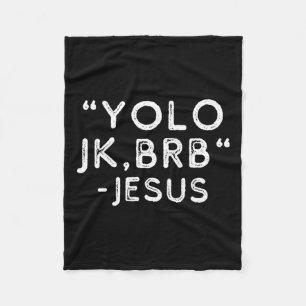 Cobertor De Velo Yolo Jk Brb Jesus Funny Páscoa Day Bíblia Vintage 