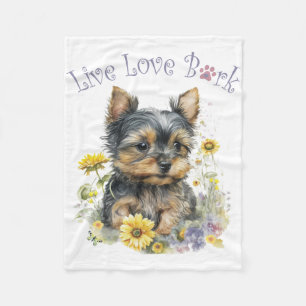 Cobertor De Velo Yorkie Dog Mãe Floral