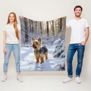 Cobertor De Velo Yorkshire Terrier Deixe Nevar Natal