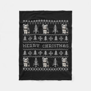 Cobertor De Velo Yorkshire Terrier Ugly Christmas Sweater Engraçado