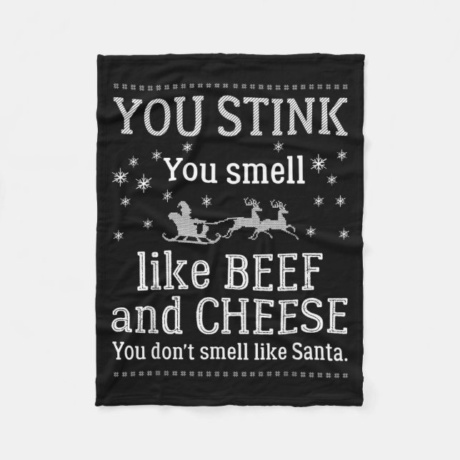 Cobertor De Velo You Don't Smell Like Santa Funny Christmas  (Frente)
