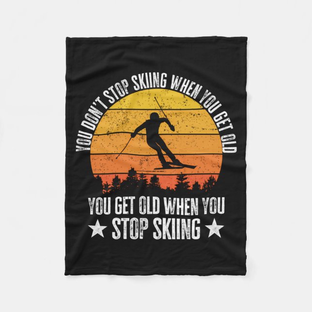 Cobertor De Velo You Dont Stop Skiing When You Get Old Funny Skier  (Frente)
