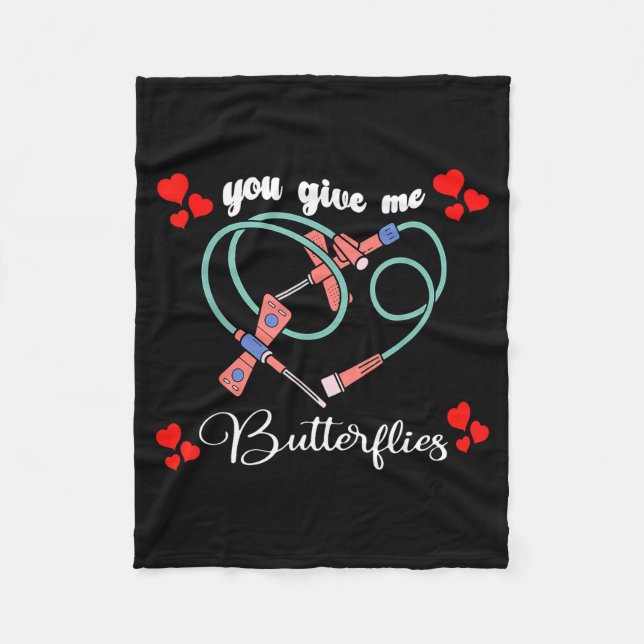 Cobertor De Velo You Give Me Butterflies Phlebotomist Pbt Valentine (Frente)