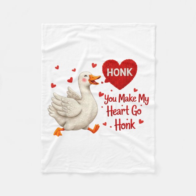 Cobertor De Velo You Make My Heart Go Honk Funny Goose Valentine Sa (Frente)