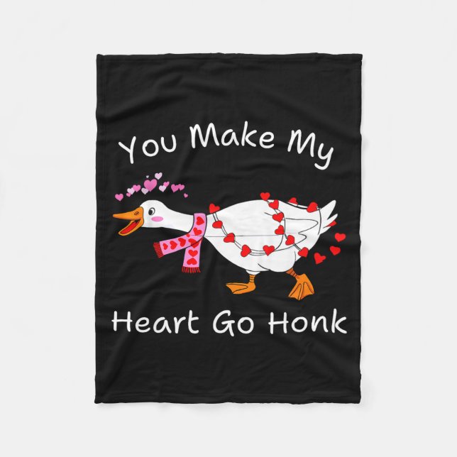 Cobertor De Velo You Make My Heart Go Honk Valentine Goose Heart Si (Frente)