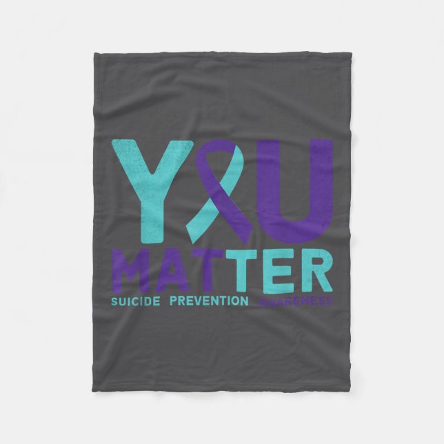 Cobertor De Velo You - Suicide Prevention Teal Purple Awareness Rib (Frente)