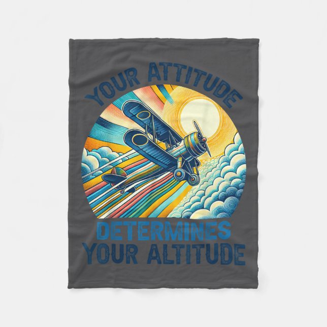 Cobertor De Velo Your Attitude Determines Your Altitude Motivationa (Frente)