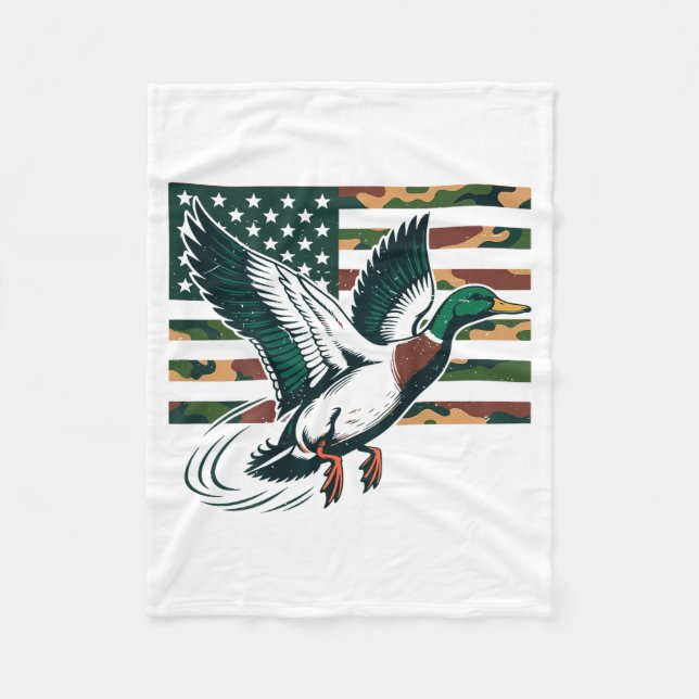 Cobertor De Velo Youth Camo Mallard Duck Hunting Camouflage America (Frente)