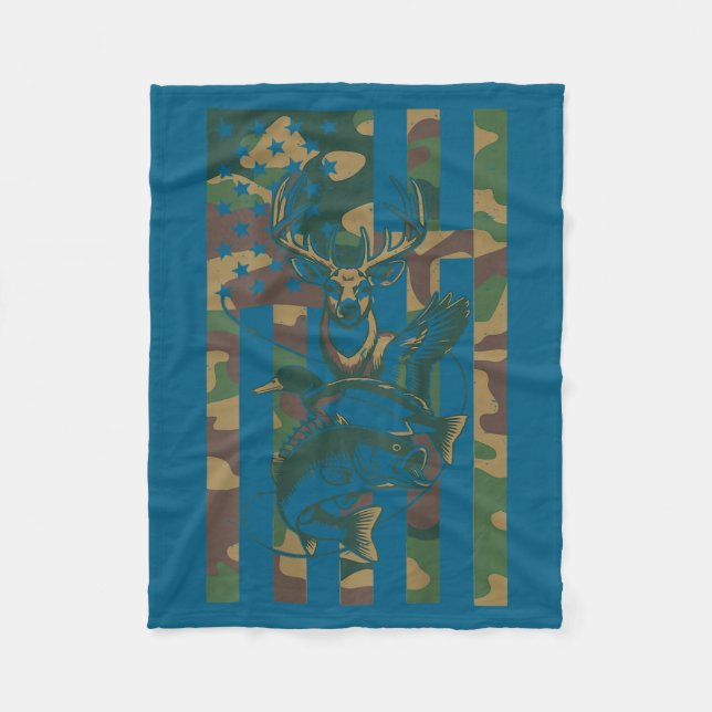 Cobertor De Velo Youth Cross Camo Hunting Fishing B Deer Duck Camou (Frente)