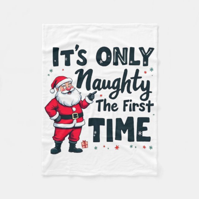 Cobertor De Velo Zany It's Only Naughty The First Time Santa Christ (Frente)