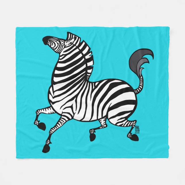 Cobertor De Velo Zebra 3 Fleece Blanket (Frente (Horizontal))