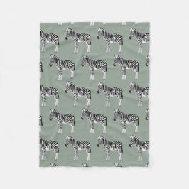 Cobertor De Velo Zebra Exótica Animal Standard Sage Green