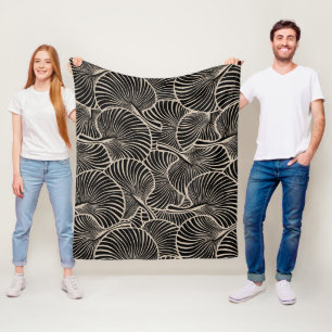 Cobertor De Velo Zebra Fan Palm Havaiano Amêndoa Negra Tropical