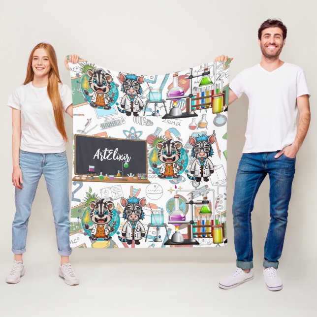 Cobertor De Velo Zebra Mad Scientist Impressão (In Situ)