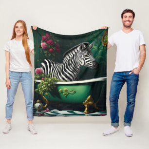 Cobertor De Velo Zebra numa Banheira