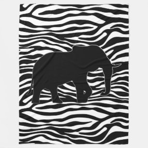Cobertor De Velo Zebra Stripes Padrão com Elefante + suas ideias