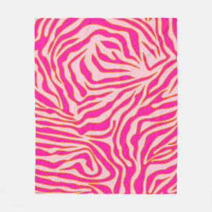 Cobertor De Velo Zebra Stripes Rosa Laranja Cor-de-rosa Impressão A