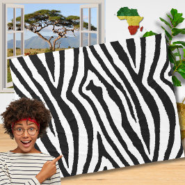 Cobertor De Velo Zebra Strips Preto e Branco | Impressão em animais