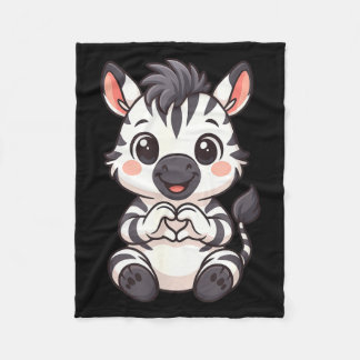 Cobertor De Velo Zebra with heart women girls kids heart cute zebra