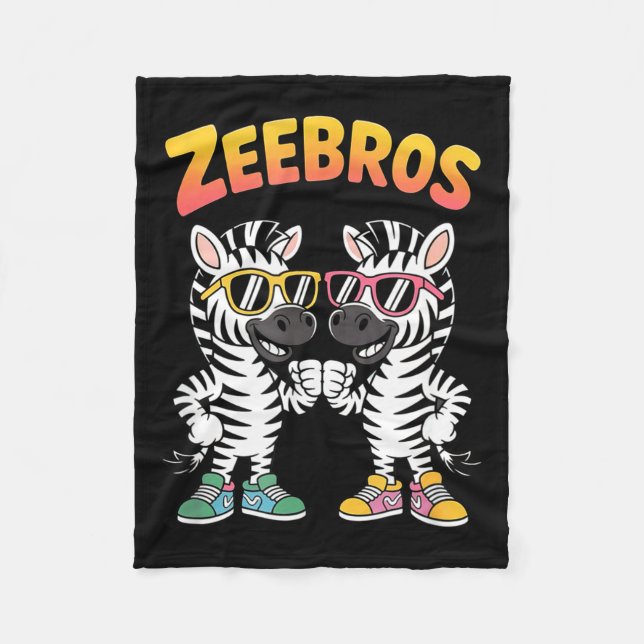 Cobertor De Velo Zeebros Cute Zebra Duo Design For Zebros Lovers  (Frente)