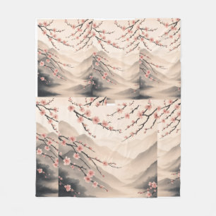 Cobertor De Velo Zen Blossom Serenity: Ink Wash Harmony Description